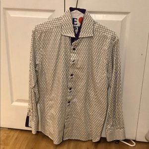 Bespoke Purple and White Lattice Button Down